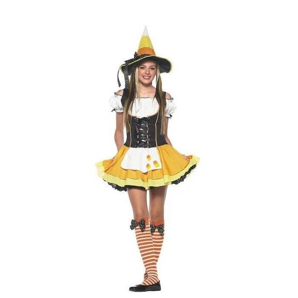 Candy Corn Witch Costume Juniors Size Small/Medium Leg Avenue - Picture 1 of 5